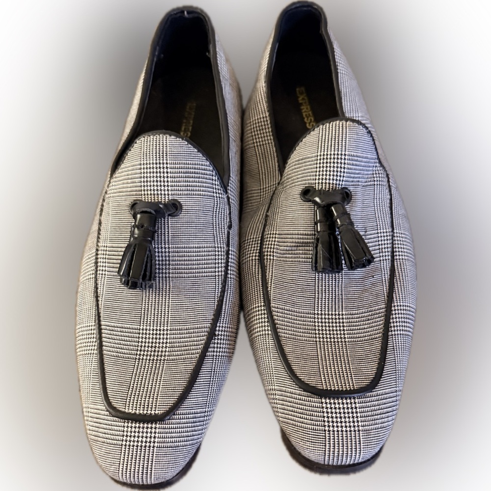 Express Checkered Men's Loafers with Tassels